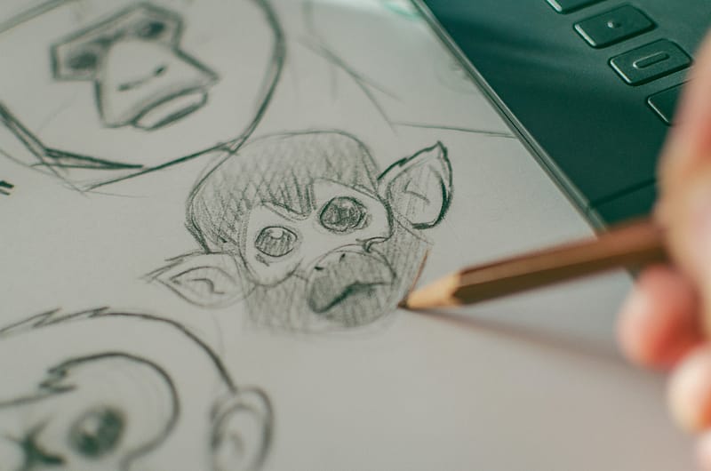 Sketch of monkey character
